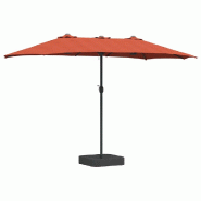 Helloshop26 - Parasol de jardin pliable moderne 385 x 209 x 244 cm durable et pratique en polyester terre cuite 02_0058679 - acier 3000240718458