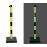 Poteaux photoluminescents sur socles, pliables, avec crochets pour chaines - PTAPVCJNNR-NV01/L_0