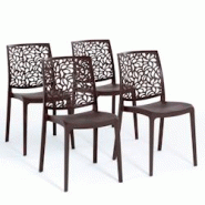 RATTATAN Set 4 Chaises en polypropylène avec fibre de verre empilables pour extérieur et jardin, bar et restaurant, cuisine design moderne - ANNA - RATTATAN Set 4 Chaises en polypropylène avec fibre de verre empilables pour extérieur et jardin, bar et restaurant, cuisine design moderne - ANNA -