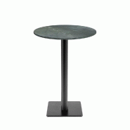 RestooTab - Mange-debout Milan T Ø50cm décor marbre jade - vert fonte TB-MITFF-R50M-MB.JAD