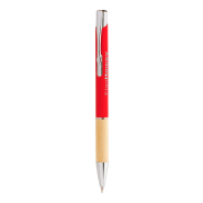 Stylo bille en aluminium - Grip en bambou - Finition caoutchoutée - Encre bleue - Gravure laser effet miroir Stylo bille en aluminium - Grip en bambou - Finition caoutchoutée - Encre bleue - Gravure laser effet miroir