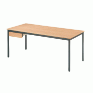 Table rectangulaire l.1800 x p.800 mm hêtre et anthracite - 9500038