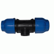 Te réduit compression en PP - serrage rapide, taraude D 020x1/2"x020 - Référence 02ZTFP020C