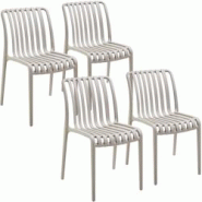 Tectake Chaises de jardin Alcudia empilables - résistantes aux intempéries - taupe, Lot de 4 - plastique polypropylène - 406049 Tectake Chaises de jardin Alcudia empilables - résistantes aux intempéries - taupe, Lot de 4 - plastique polypropylène - 406049