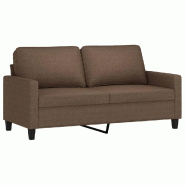 VidaXL Canapé à 2 places Marron 140 cm Tissu Modèle Lervessix - 359166