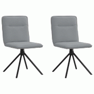 VidaXL Chaises à manger lot de 2 gris clair tissu Modèle Élégia Prestige - 4101232