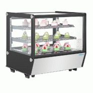 Vitrine de comptoir positive Série G carrée noire 120L - Polar - PG003