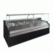 Vitrine ventilée positive 6 x GN 1/1, 4 portes pleines battantes, noire, à poser, 1284 W, 220 V - MONO