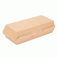 Boîte panini The Pack carton ondulé nano micro naturel 26,5x12,2x7cm - par 50