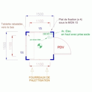 Bungalow de chantier mgn 15 / monobloc / guérite / aménagé /  1.5 x 1.5 x 2.57 m_1