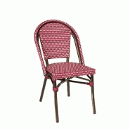 Chaise de terrasse paris - tressage rouge et crème