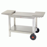 Chariot de service plein air - Krampouz - 100% inox avec plan de travail et porte-accessoires Chariot de service plein air - Krampouz - 100% inox avec plan de travail et porte-accessoires