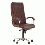 Cuba fauteuil de direction synchrone,ergonomique en cuir véritable. Marron.