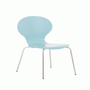 Décoshop26 - Chaise de salle à manger cuisine visiteur empilable design moderne bois bleu clair 10_0000791 - bleu Bois massif 3000736769605