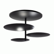 Fabas Luce Plafonnier Led Simplon 3 X 15,5 W Intégré, 5 180 Lm, 3 000 K, Dimmable, Coupure De Phase, Cadre Métallique, Ip20, Classe 1 - Noir - noir