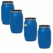 Fût plastique neuf à ouverture totale homologué un 220l-lot de 4 - BLEU - bleu 0750122561704 Fût plastique neuf à ouverture totale homologué un 220l-lot de 4 - BLEU - bleu 0750122561704