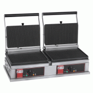 Grill panini double Grand modèle 2x(360x240)mm 4 plaques rainurées Sofraca