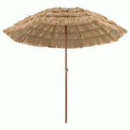 Helloshop26 - Parasol de plage rectangulaire léger moderne jardin 255 x 255 x 255 cm en polyester naturel 02_0058869 - acier 3000240824586