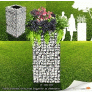 Jardinière gabion 0,50m x 0,50m x 1m