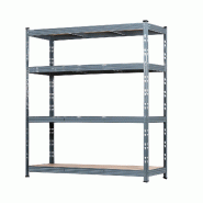 METRO PROFESSIONAL Rayonnage pour charges lourdes, métal, 160 x 60 x 180 cm, charge admissible par tablette 350 kg, gris - gris métal 4067373500526