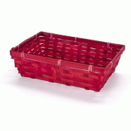 Panier rectangulaire en bambou rouge - 25,7x18x7,5cm - Multi-usages, empilable