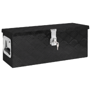Vidaxl boîte de rangement noir 60x23,5x23 cm aluminium 152249