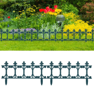 Vidaxl bordures de jardin 16 pcs vert 10 m pp 48619