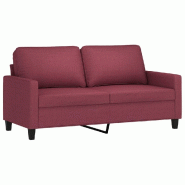 VidaXL Canapé à 2 places Rouge bordeaux 140 cm Tissu Modèle Ovessix - 359169