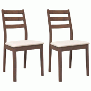 VidaXL Chaises à manger coussins 2 pcs marron bois massif caoutchouc Modèle Orion Work Plus - 4102515