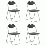VidaXL Chaises pliantes à manger lot de 4 noir similicuir Modèle Vega Executive Ligne - 278593