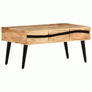 VidaXL Table basse 88x50x42 cm Bois d'acacia solide Modèle Apex Jardin Élite - 322676