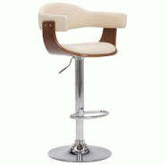 VidaXL Tabourets De Bar Lot De 2 Crème Bois Courbé Et Similicuir - beige 283114 VidaXL Tabourets De Bar Lot De 2 Crème Bois Courbé Et Similicuir - beige 283114