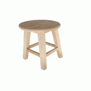 Aranaz MUEBLEAR - Tabouret rond en bois massif couleur naturelle 29x29x50cm - beige 17020