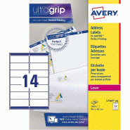 AVERY 210 étiquettes Laser blanches, format 99,1 x 38,1 mm (15 feuilles / cdt) - 5014702086649