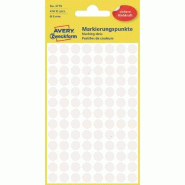 Avery Zweckform Etui de 416 pastilles adhésives, diamètre 8 mm, coloris blanc (4 feuilles / cdt) - blanc 3175