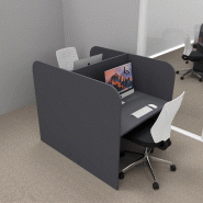 Bureau de call center version double 2 personnes Call. - 2 places, Anthracite_0