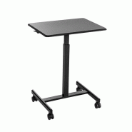 COSTWAY Bureau debout, hauteur réglable, table de bar avec roulettes, 65 x 48 cm, bureau avec siège debout, noir - noir Bois manufacturé VH33569PW