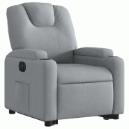 Fauteuil inclinable électrique gris clair tissu Modèle Quervioris - 8721012168800
