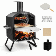 Helloshop26 - Four à pizza extérieur 54 x 31 x 72 cm portable 2 pizzas simultanément accessoires complets en métal noir - 3000233842054 Helloshop26 - Four à pizza extérieur 54 x 31 x 72 cm portable 2 pizzas simultanément accessoires complets en métal noir - 3000233842054