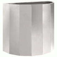 Helloshop26 - Jardinière demi-ronde moderne extérieur 60 x 30 x 50 cm en acier inoxydable argent 02_0052961 - inox 3000237677157