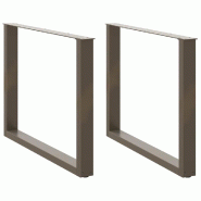 Helloshop26 - Lot de 2 pieds de table à manger en U avec niveleurs réglables 100 x 72-73 cm en acier thermolaqué naturel 02_0057439 - acier 3000240