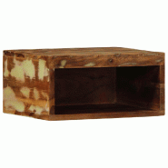 Helloshop26 - Meuble TV mural gain de place rangement 40 x 30 x 19 cm en bois massif de récupération multicolore 02_0057696 - Bois massif 3000240175