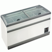 KLIMAITALIA Îlot statique avec verre plat incliné. Ouverture verticale. Éclairage LED. Dégivrage automatique. Température -18°C/-21°C. IGLOO25