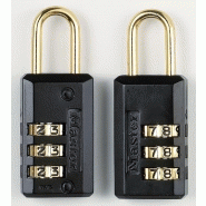 Lot de 2 cadenas à combinaison MASTER LOCK acier, l.20 mm