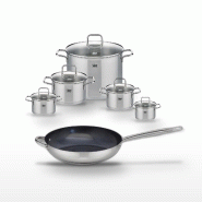 Lot Poêle céramique 32 cm Elo Profi Therm Platinum et 5 Faitouts Elo Citrin - gris inox 3176239952315