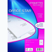 Office Star 4000 étiquettes blanches, format 48,5 x 25,4 mm (100 feuilles / cdt) - 4004182436578