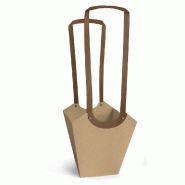 Sac fleuriste intérieur plastifié kraft naturel 11x11x20cm - par 10