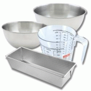 Set pâtisserie avec moule à cake acier 30 cm, 2 bols à mixer, verre mesureur et spatule Zenker - gris inox 3176239937671