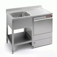 Table de plonge professionnelle avec bac et égouttoir à gauche, dimensions 1200x700 mm, en acier inoxydable AISI 304 | Sammic - 5703052