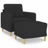 VidaXL Fauteuil avec repose-pied Noir 60 cm Tissu Modèle Orion Master Confort - 8721012061552